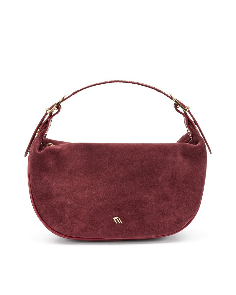 Frau Handbag in morbido suede bordo' B830