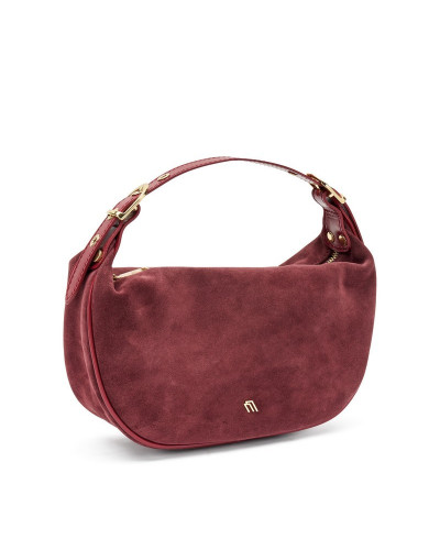 Frau Handbag in morbido suede bordo' B830