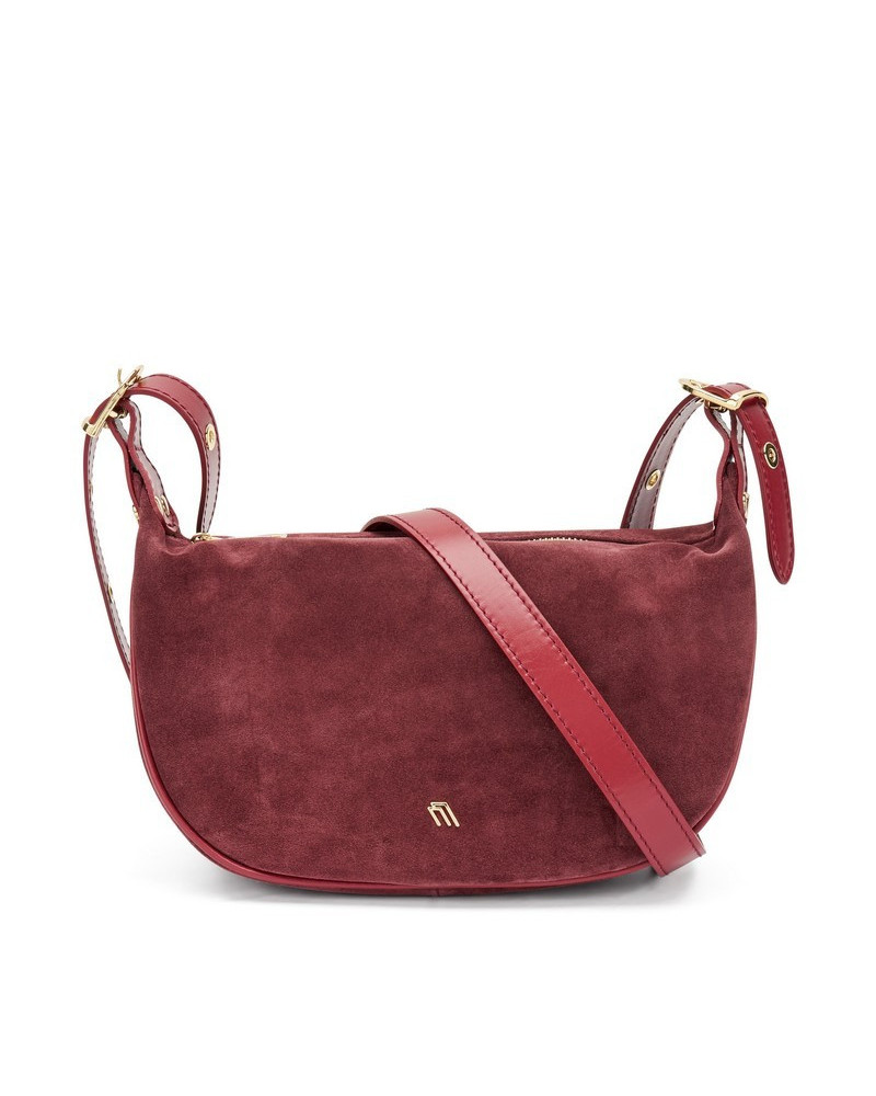 Frau Handbag in morbido suede bordo' B830