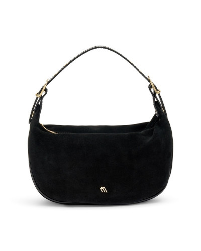 Frau Handbag in morbido suede nero B830
