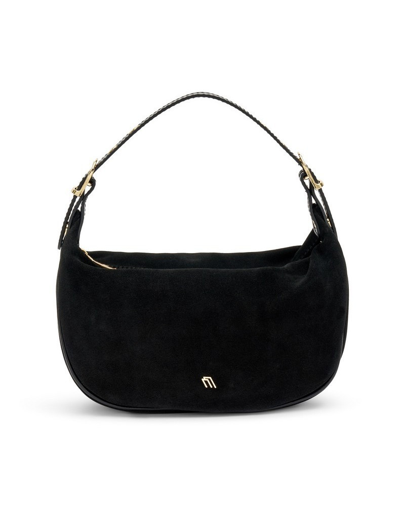Frau Handbag in morbido suede nero B830