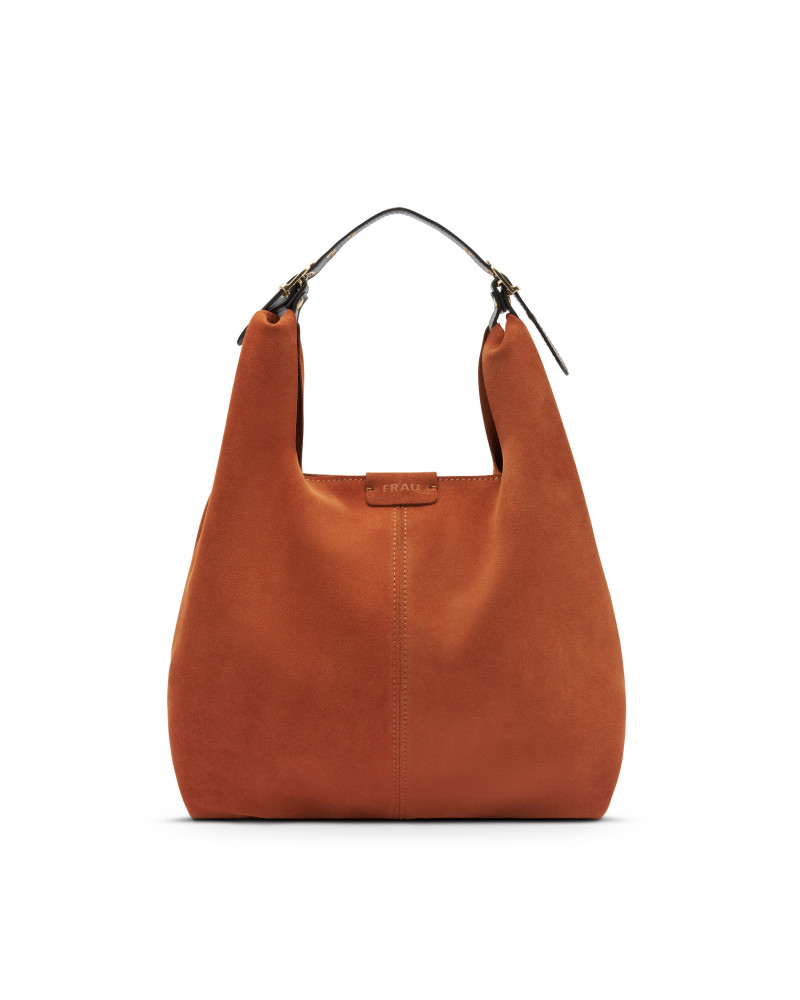 Frau Shopper in morbido suede col. ruggine B831