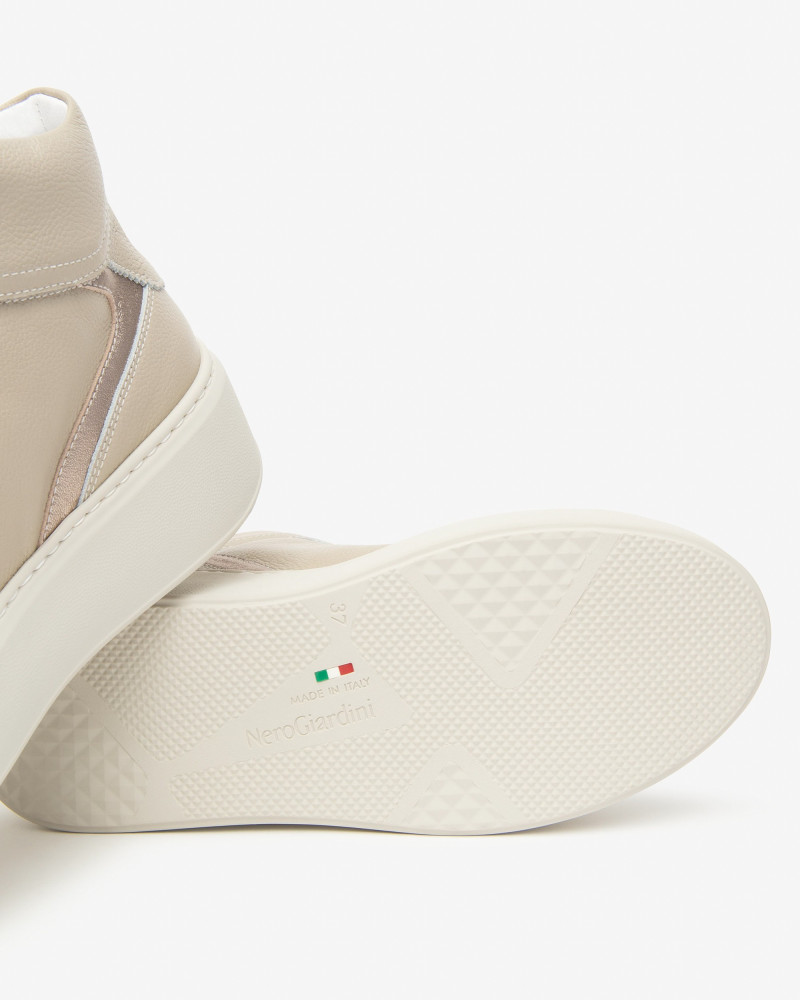 Nero Giardini sneakers donna in pelle beige I514213D412