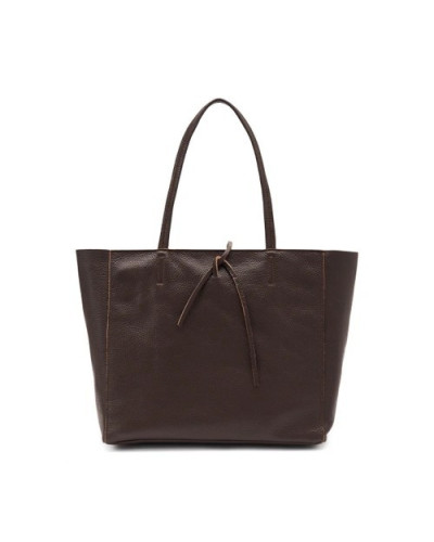 Frau borsa morbida in pelle bottolata chocolat B810