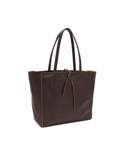 Frau borsa morbida in pelle bottolata chocolat B810