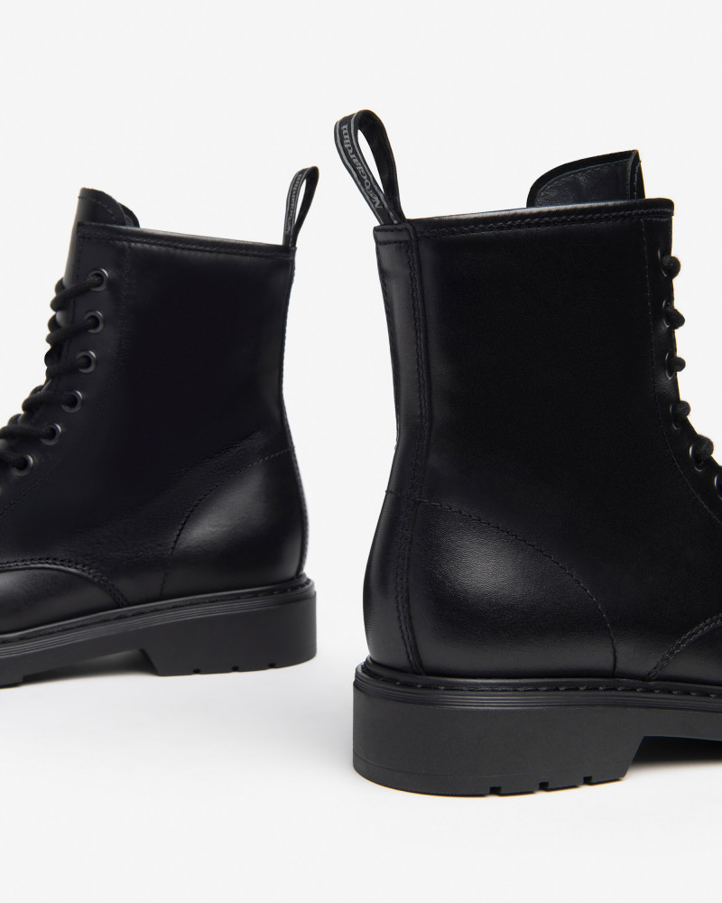 Nero Giardini anfibi donna in pelle nero I309183D100