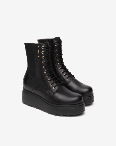 Nero Giardini anfibi donna in pelle nero I514900D100