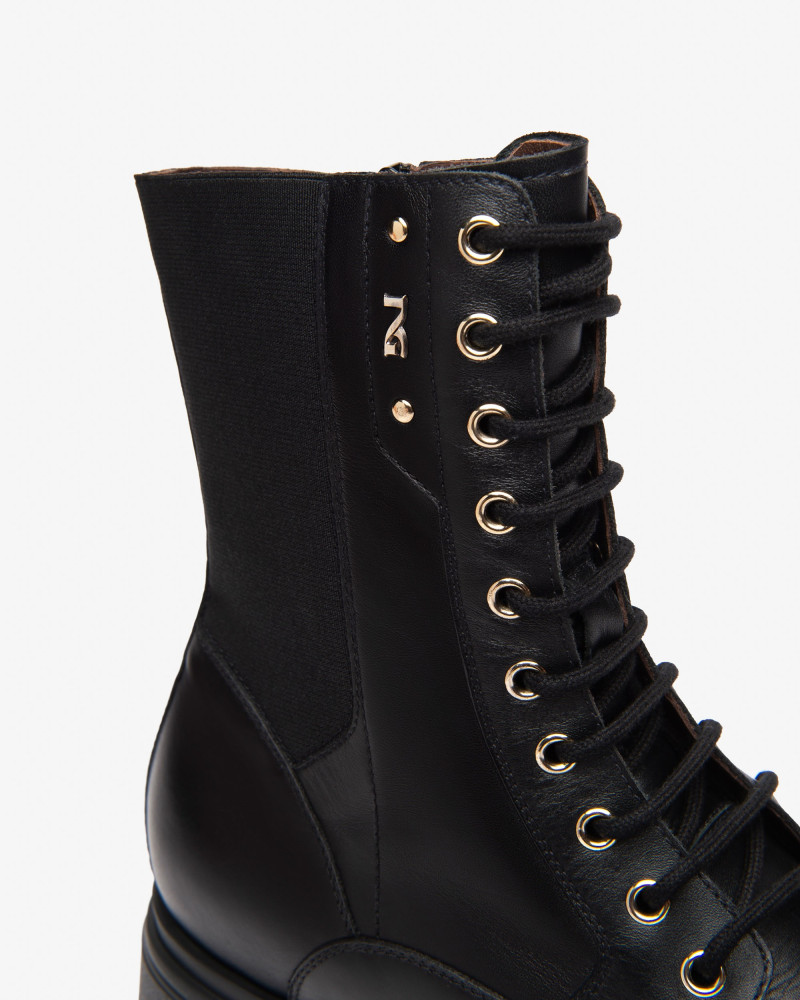 Nero Giardini anfibi donna in pelle nero I514900D100