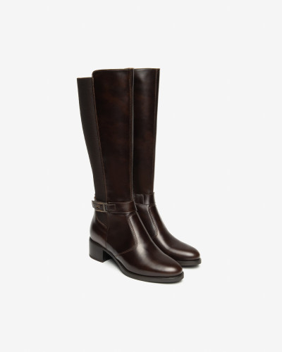 Nero Giardini stivali donna in pelle e tessuto t.moro I514644D300