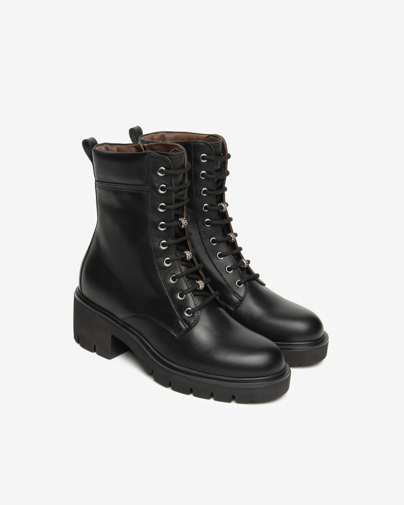 Nero Giardini anfibi donna in pelle nero I514810D100