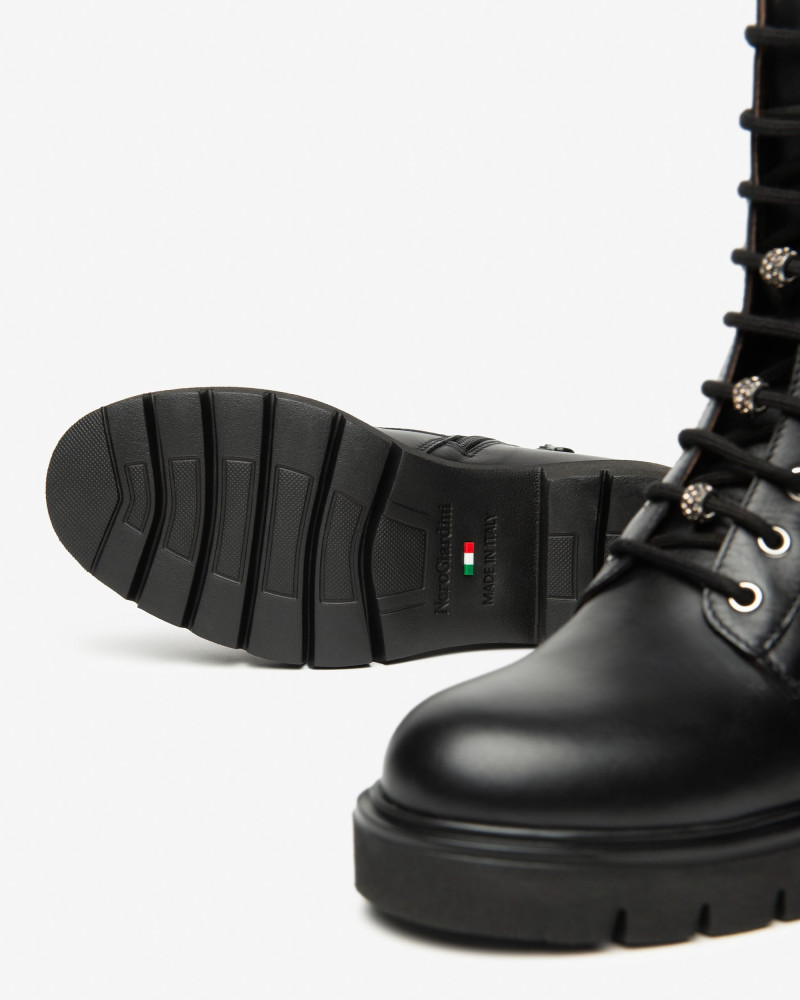 Nero Giardini anfibi donna in pelle nero I514810D100