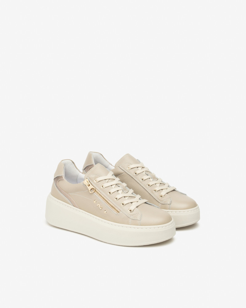 Nero Giardini sneakers donna in pelle beige I514212D412