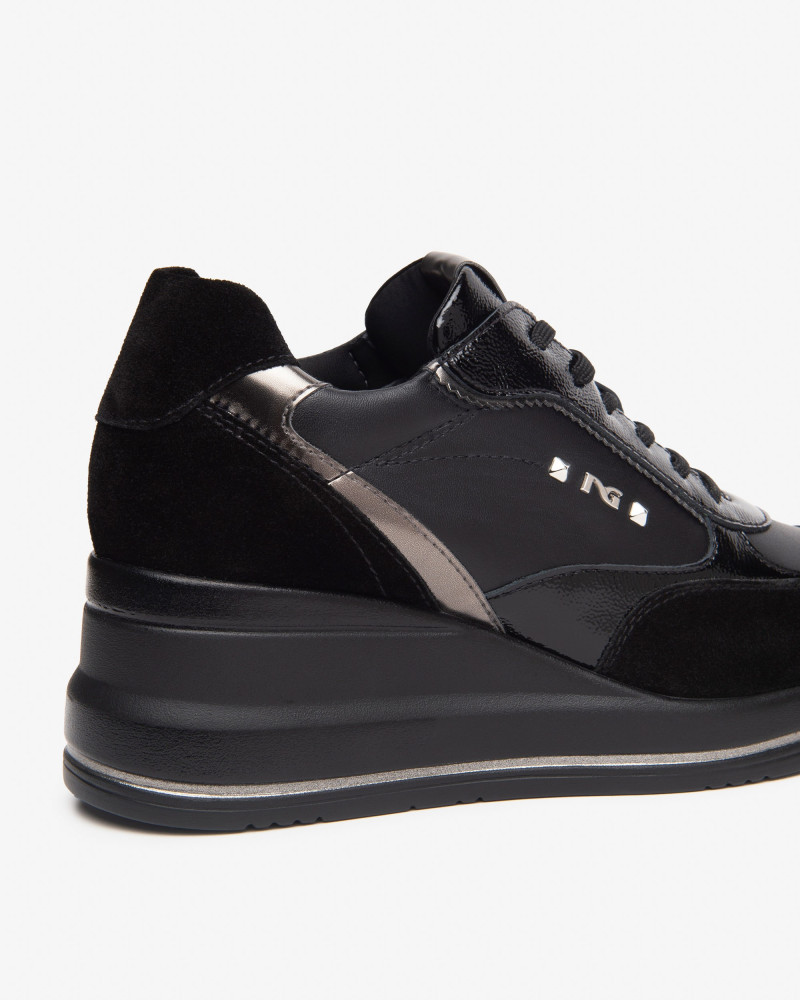 Nero Giardini sneakers donna in suede pelle nero I514130D100