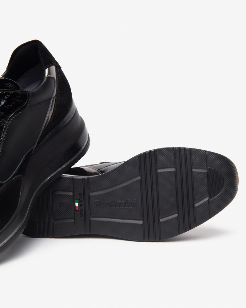 Nero Giardini sneakers donna in suede pelle nero I514130D100