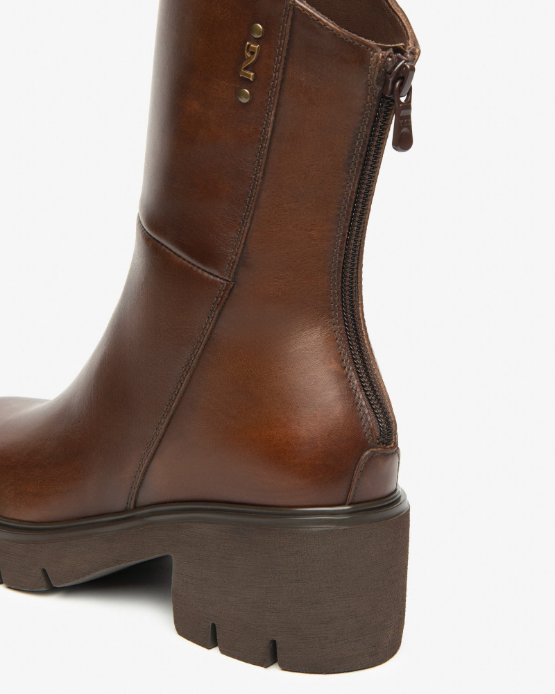 Nero Giardini stivaletti donna in pelle col. beige I514819D412