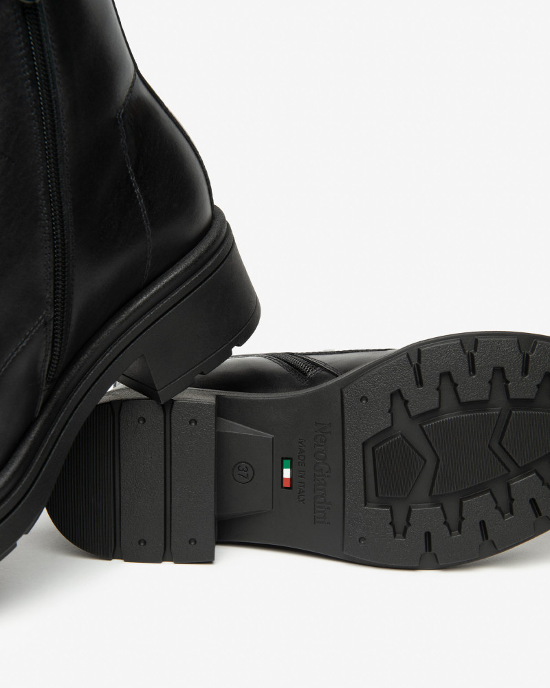 Nero Giardini anfibi donna in pelle nero I514861D100