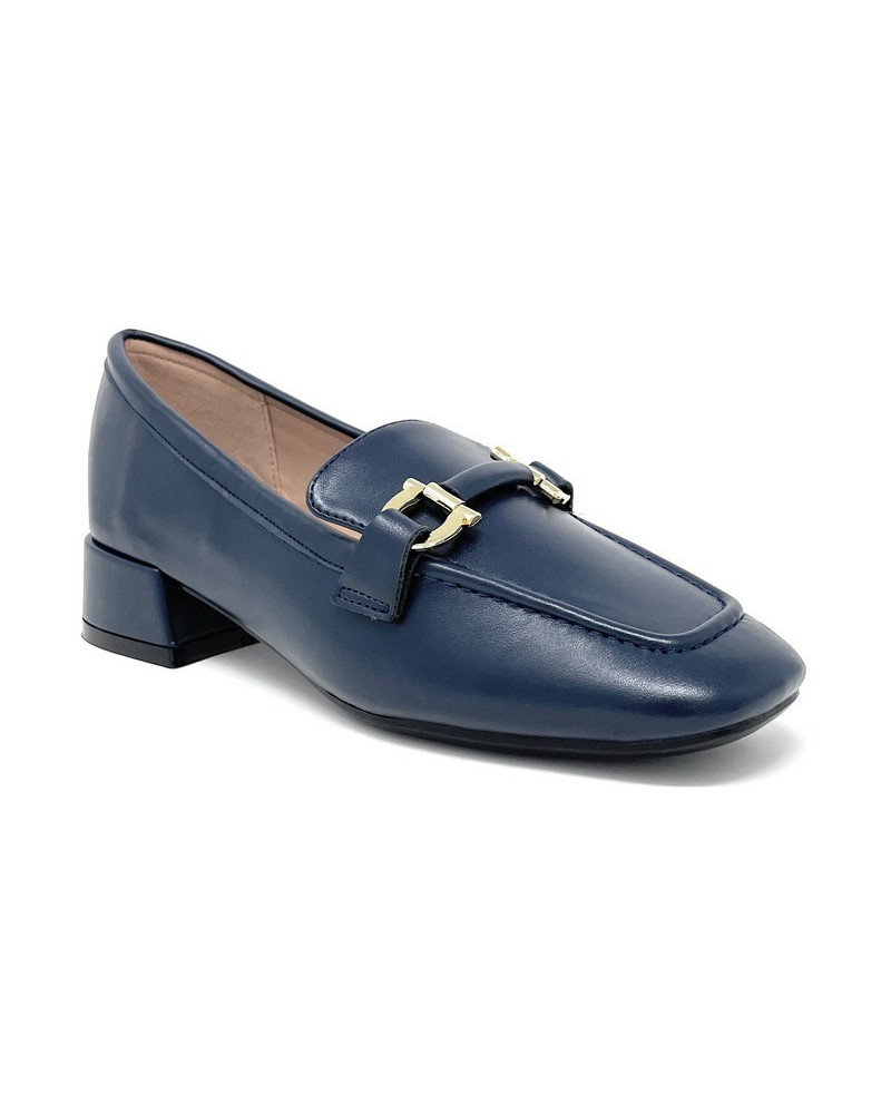 Francesco Milano mocassini donna in pelle blu navy D05-12A