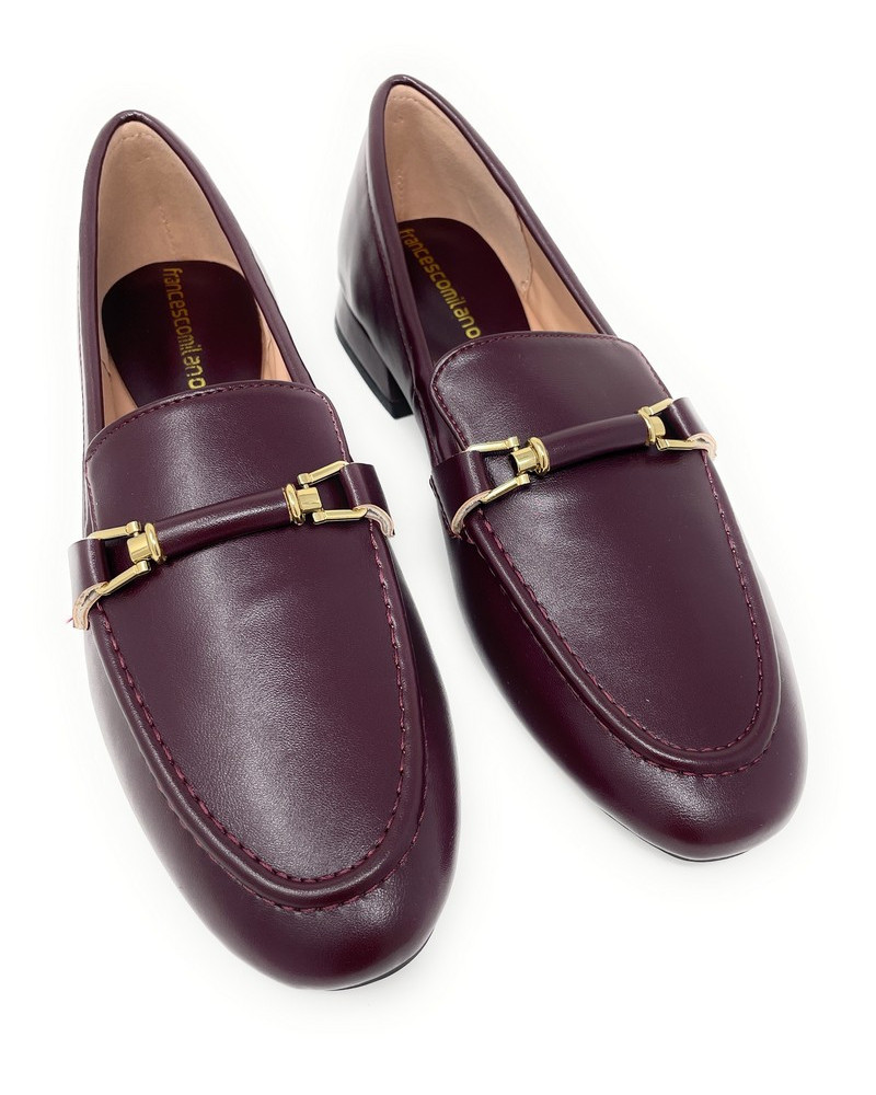 Francesco Milano mocassini donna in pelle bordeaux G04-06A
