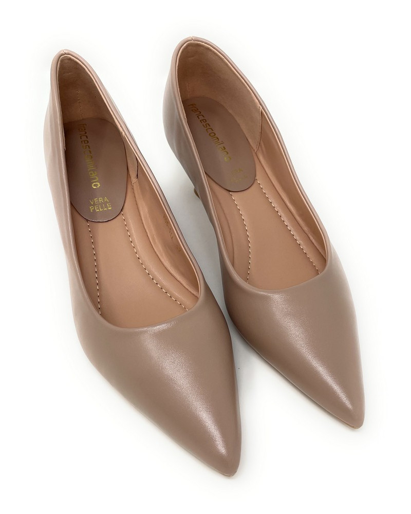 Francesco Milano décolleté in pelle beige H06-01A