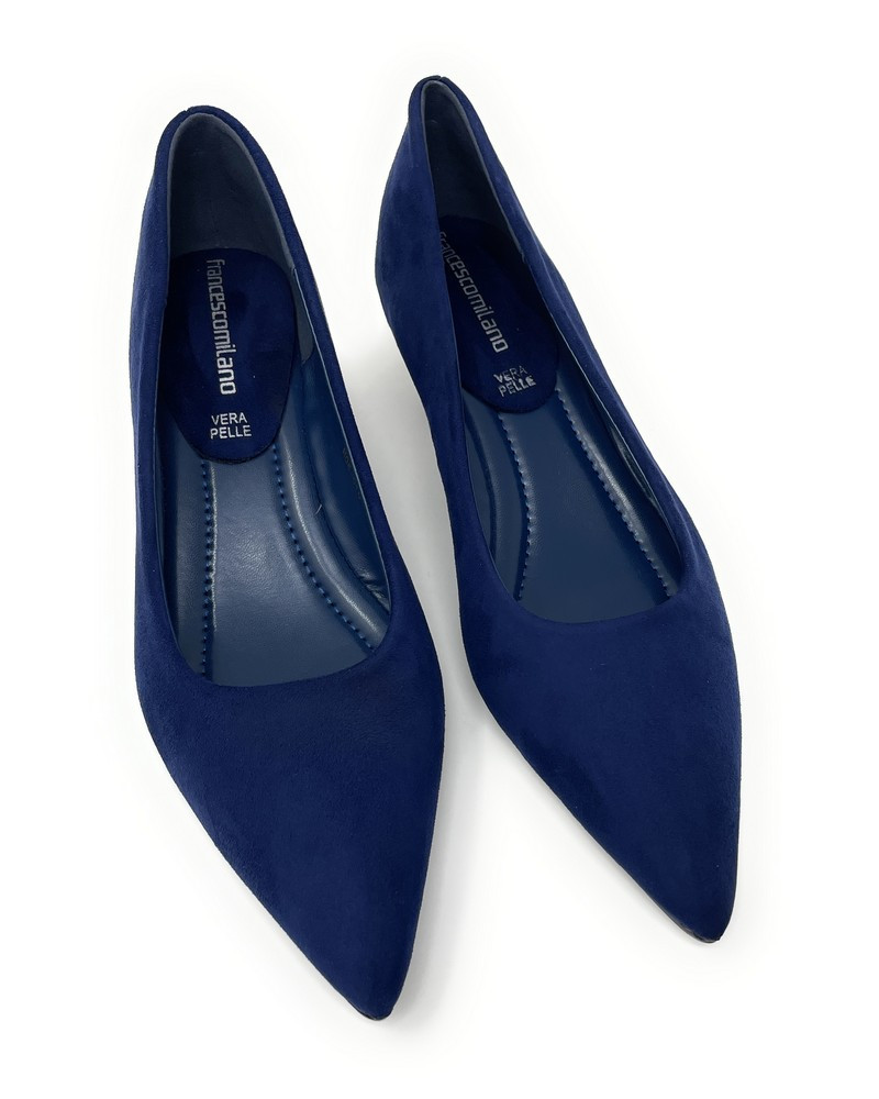 Francesco Milano décolleté in camoscio blu navy H06-01C