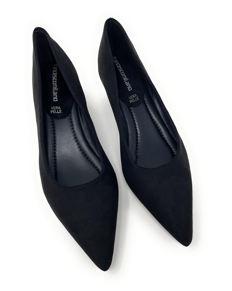 Francesco Milano décolleté in camoscio nero H06-01C