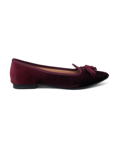 Francesco Milano ballerina in velvet bordeaux A03-25V
