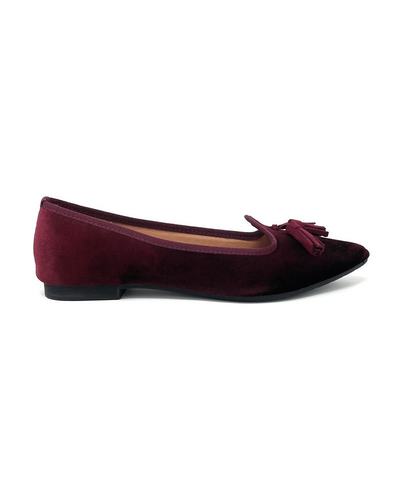 Francesco Milano ballerina in velvet bordeaux A03-25V