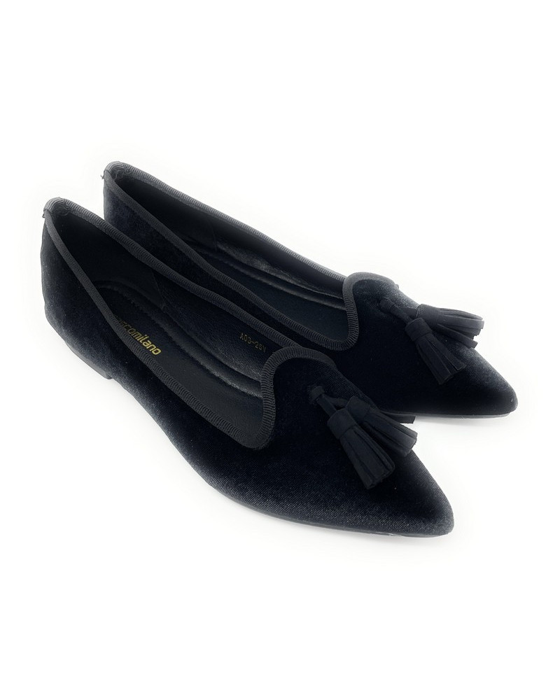 Francesco Milano ballerina in velvet nero A03-25V
