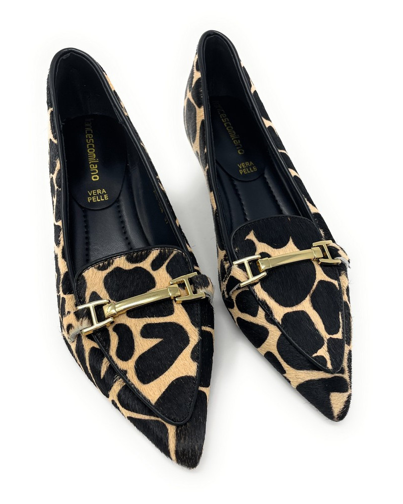 Francesco Milano décolleté in cavallino stampa mucca H06-05M