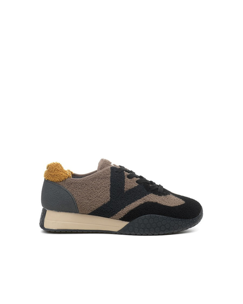 Kehnoo uomo sneakers in tessuto black taupe KM9730