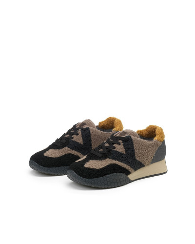 Kehnoo uomo sneakers in tessuto black taupe KM9730