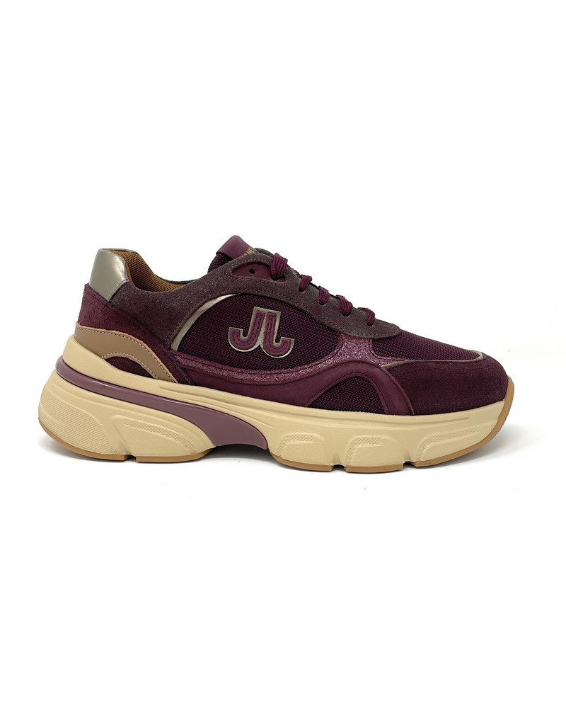 Janet & Janet sneakers donna camoscio, tela e pelle wine J 441