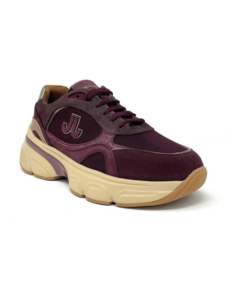 Janet & Janet sneakers donna camoscio, tela e pelle wine J 441