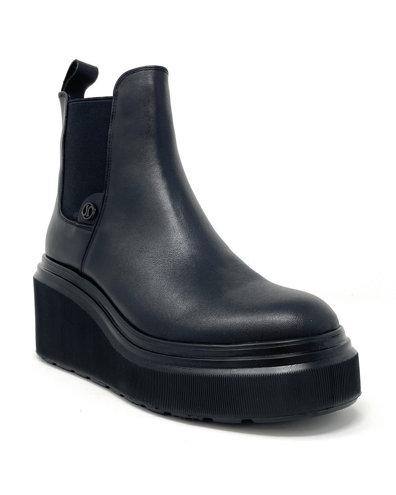 Janet & Janet tronchetti donna in pelle nero J-463