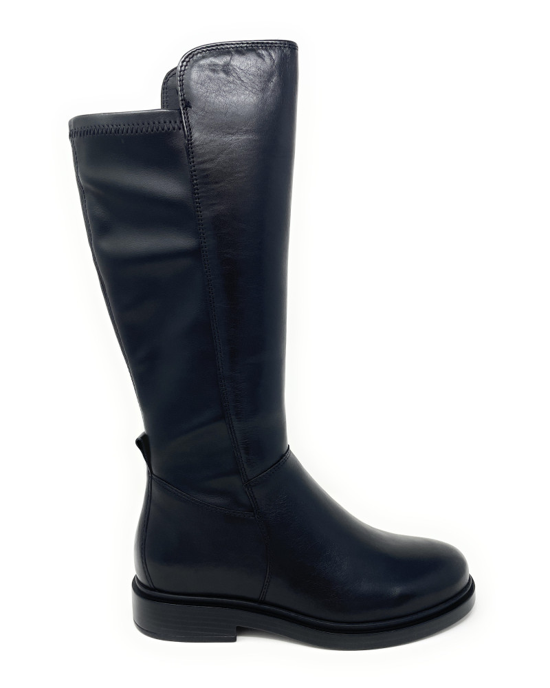 Vueva stivali donna in pelle e tessuto elasticizzato nero WB-503H08