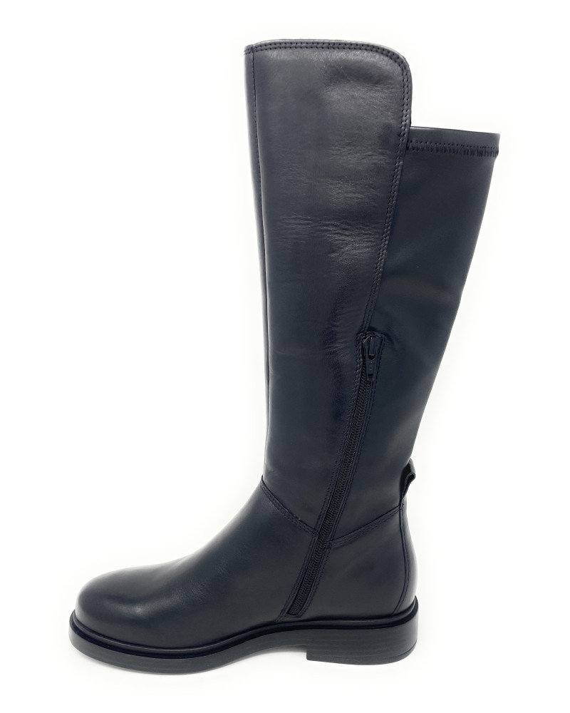 Vueva stivali donna in pelle e tessuto elasticizzato nero WB-503H08