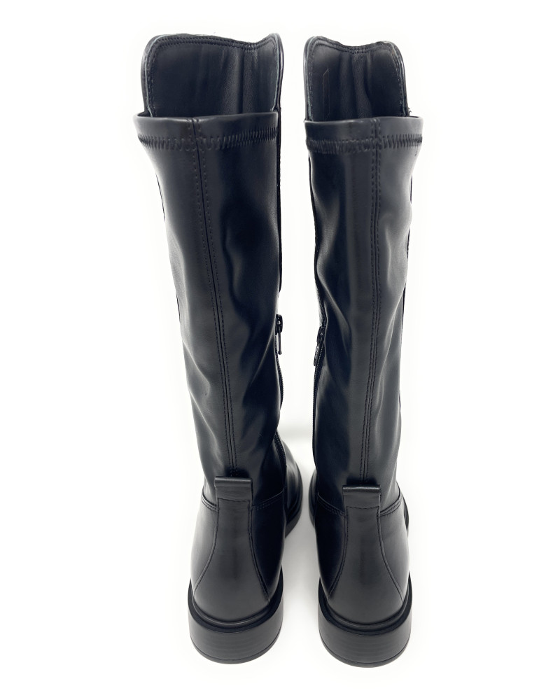 Vueva stivali donna in pelle e tessuto elasticizzato nero WB-503H08