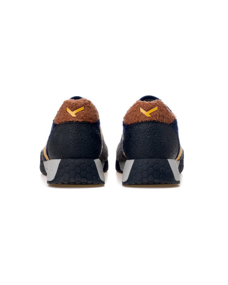 Kehnoo sneakers uomo in tessuto taupe navy KM9730