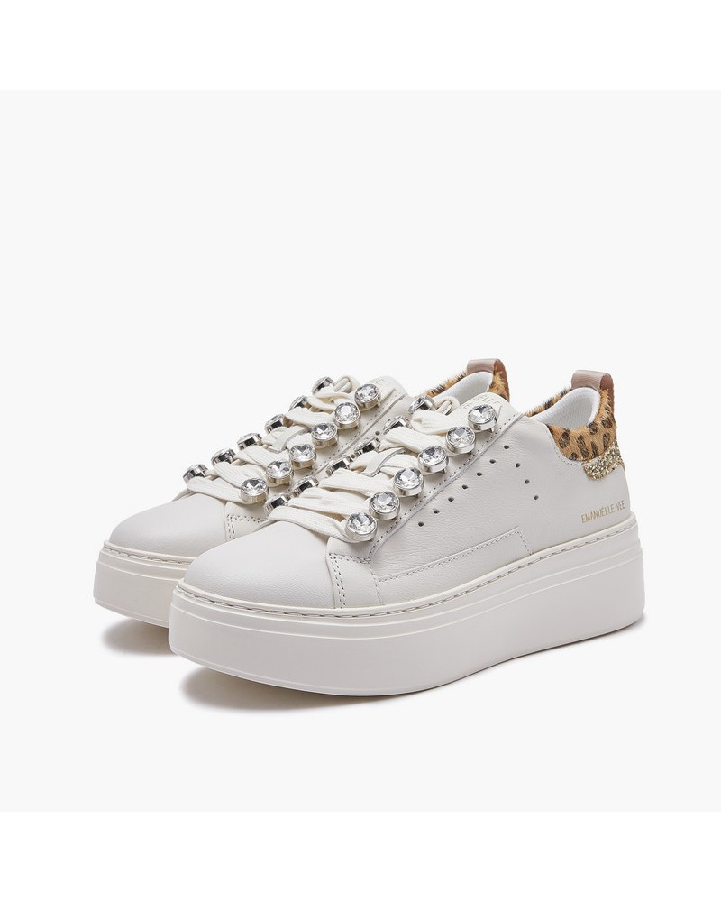 Emanuelle Vee sneakers donna Bice in pelle ivory animalie 503 17