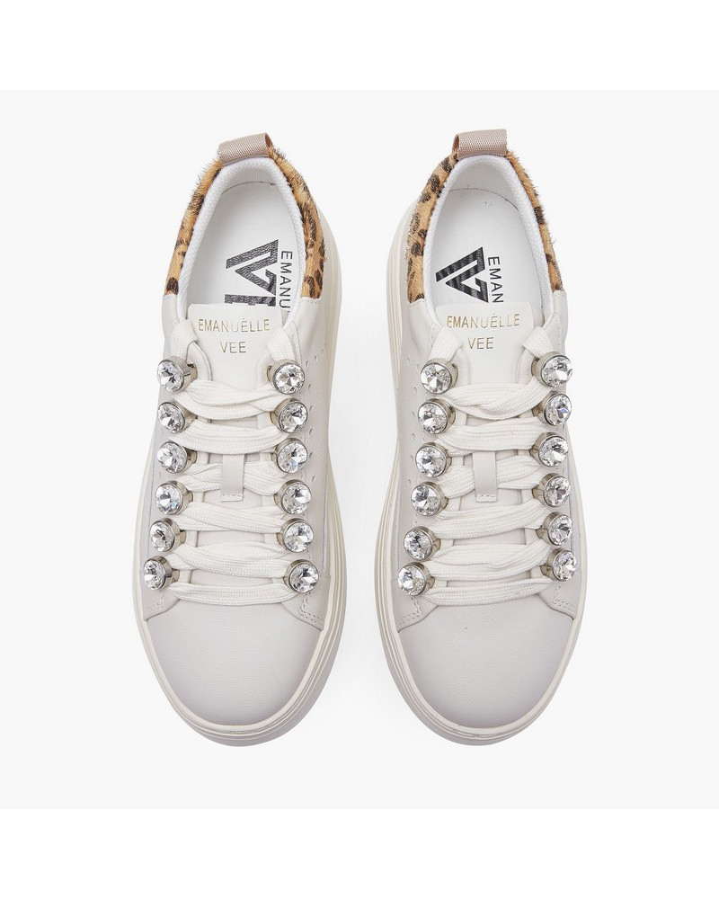 Emanuelle Vee sneakers donna Bice in pelle ivory animalie 503 17