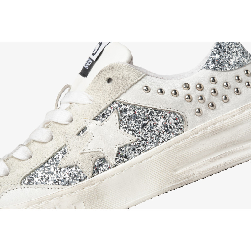 2Star sneakers donna Enjoy star bianco argento 2SD5078 064