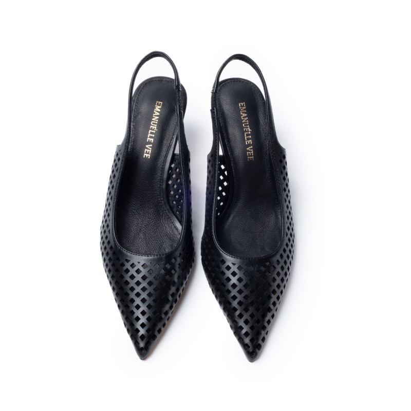 Emanuelle Vee slingback Divina laserato black 218 12