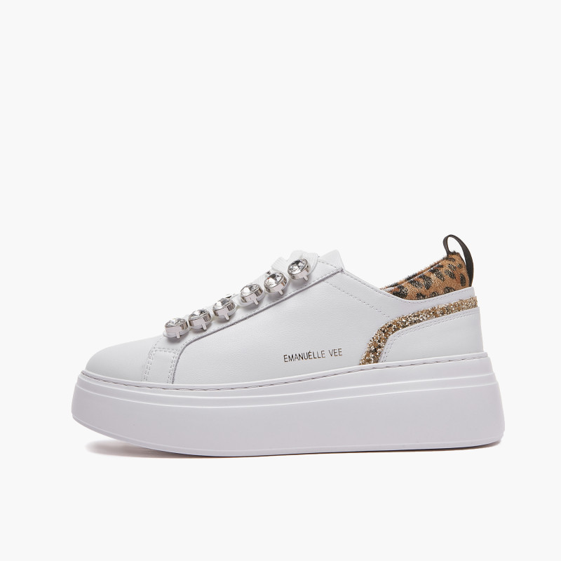 Emanuelle Vee sneakers donna Bice white animalier 901 13