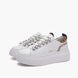 Emanuelle Vee sneakers donna Bice white animalier 901 13