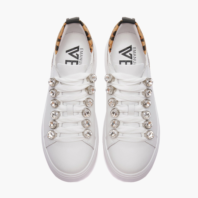 Emanuelle Vee sneakers donna Bice white animalier 901 13
