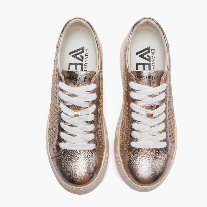 Emanuelle Vee sneakers donna Bice rafia gold 901 18