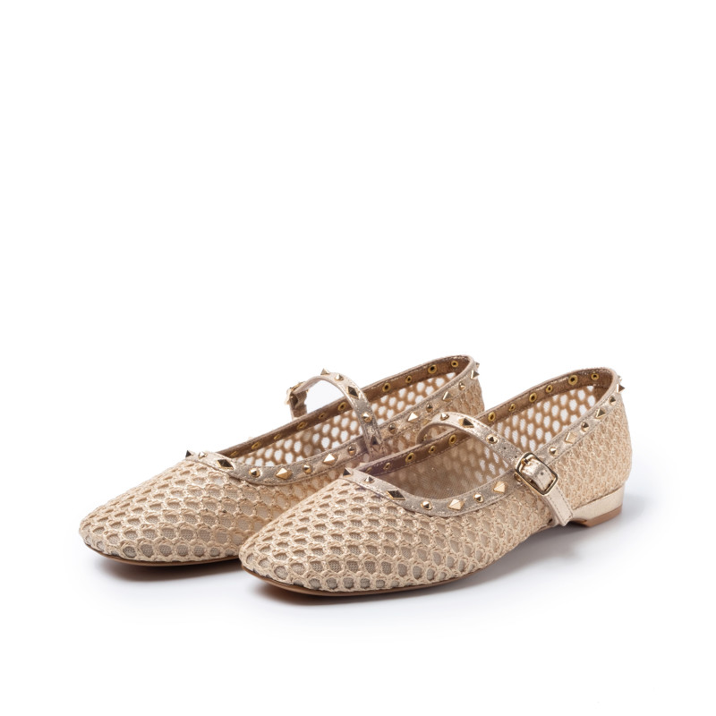 Emauelle Vee ballerina Glenda in rafia gold 219 10