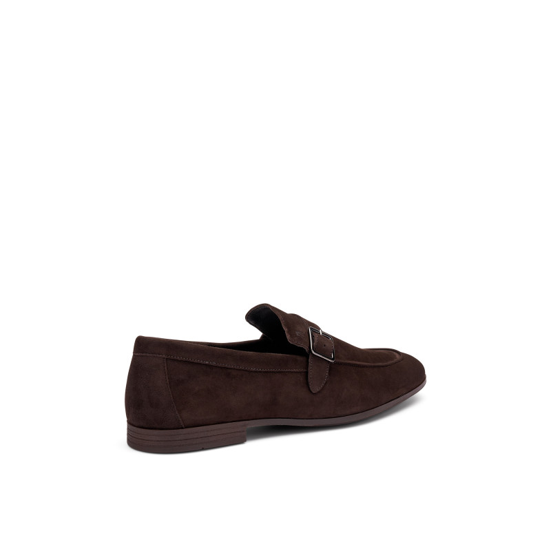 Frau mocassini uomo con fibbia in pelle cacao 34B7