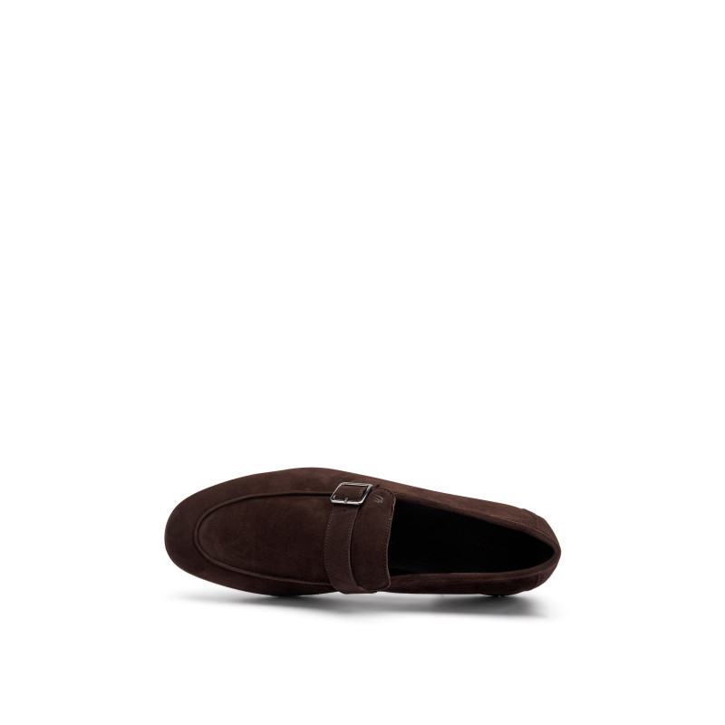 Frau mocassini uomo con fibbia in pelle cacao 34B7