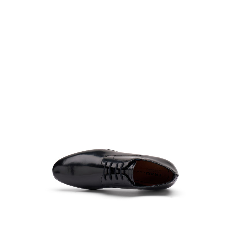 Frau allacciata uomo in pelle lucida nero 71K3